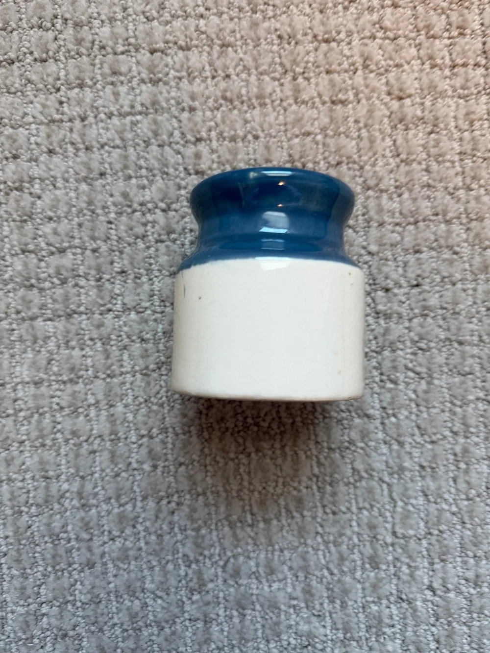 Vintage Heart Ceramic Jar - a red white, and blue heart Cottagecore